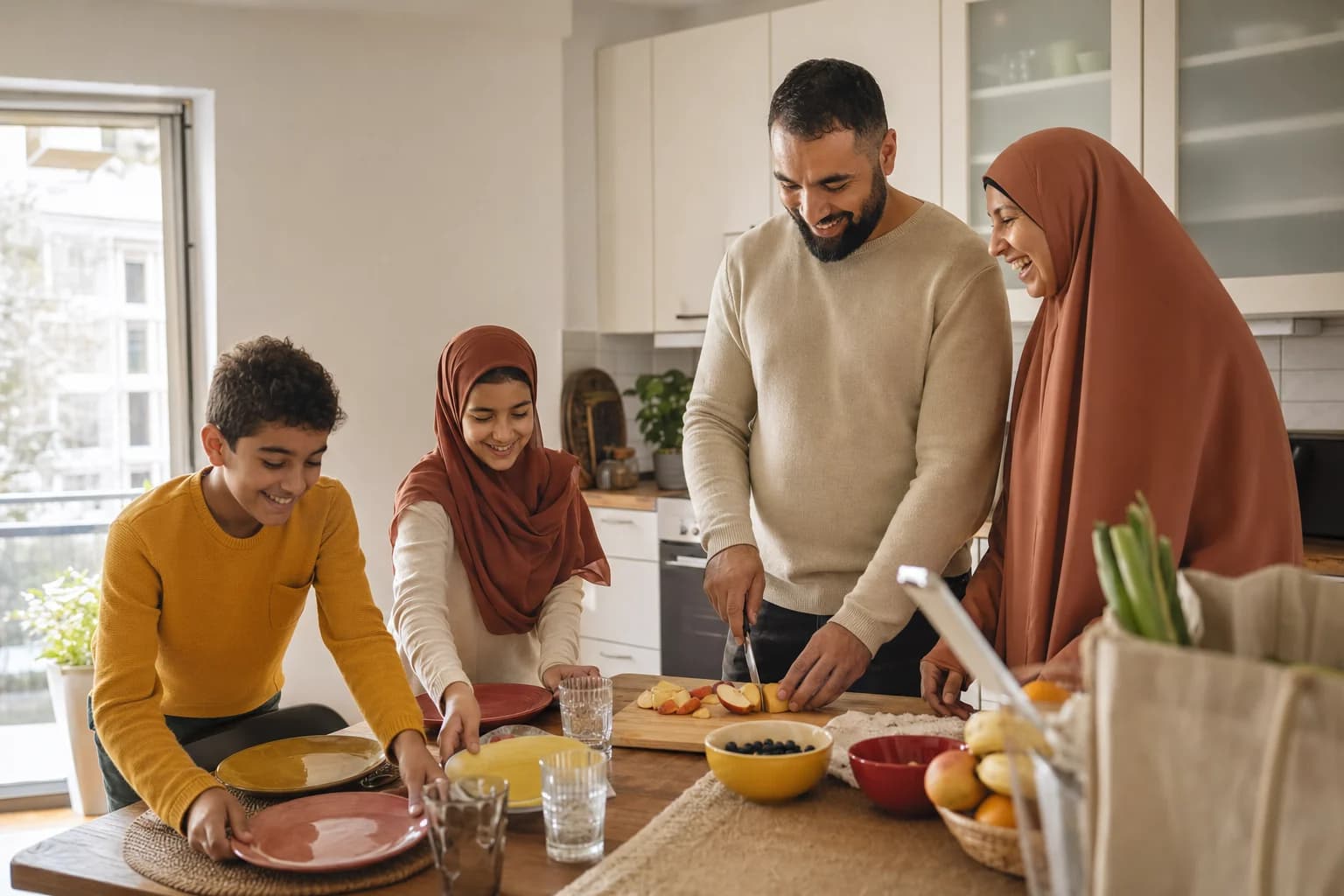 Familie in einer Küche